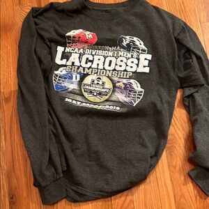 Champion Men's Long Sleeve Tee - Black with Graphic Print